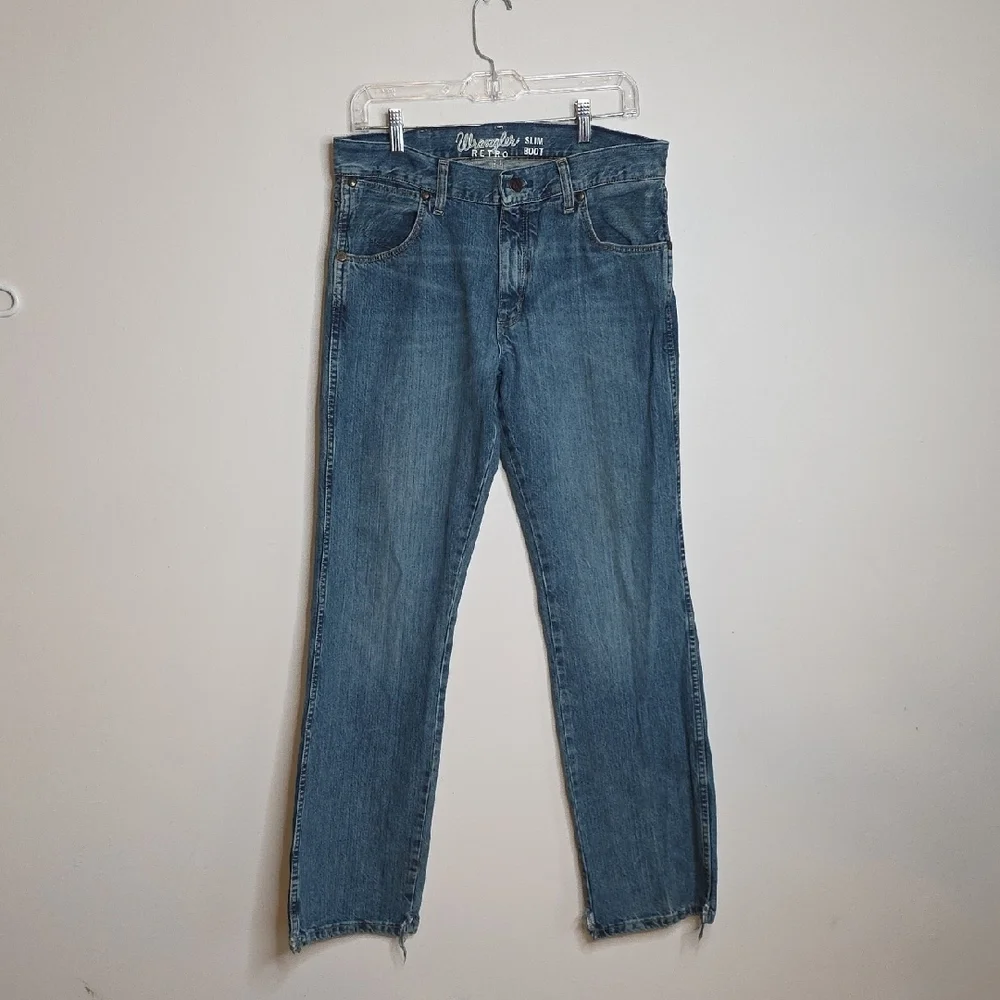 Wrangler Men's RETRO slim Boot Blue Jeans 32x32